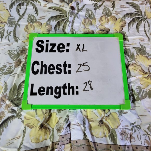 Roundtree & Yorke Men's Size XL Shirt Floral‎ Yellow Green Hawaii Style Top - Picture 8 of 8